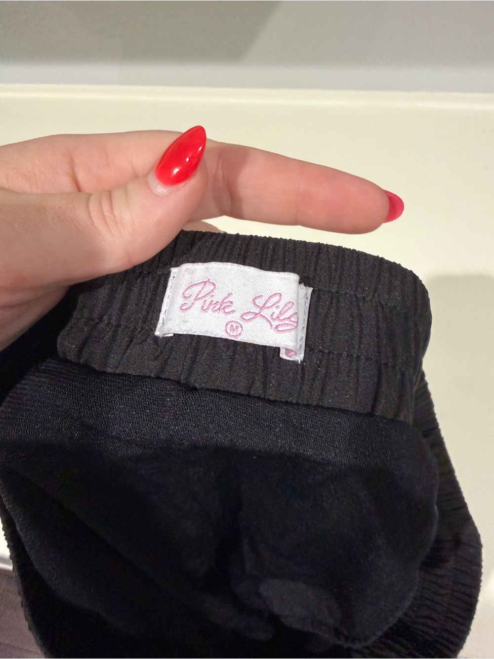 Pink Lily Black Athletic Dolphin Shorts with White Piping - Picture 2 of 3
